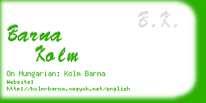 barna kolm business card